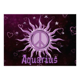 Peace Sun Aquarius Personalized Invite