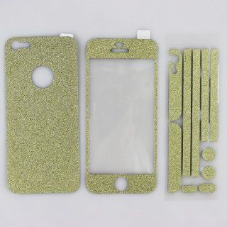 JennyShop iPhone 5 5S Gold Glitter Full Body Vinyl Decal Skin Sticker Electronics