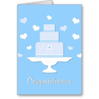 Stylish Wedding Cake Congratulations Greeting Card