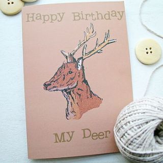 woodland deer birthday card by goodnight boutique