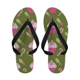 Christmas Cupcake Holiday Candy Flip Flops