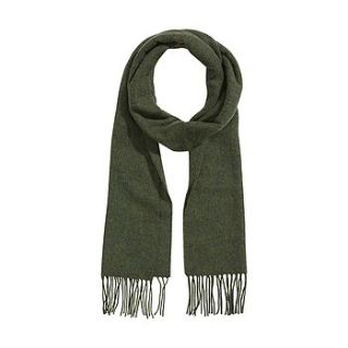 khaki lambswool scarf by louie thomas menswear