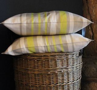 cotton striped cushion cover by the little pima people