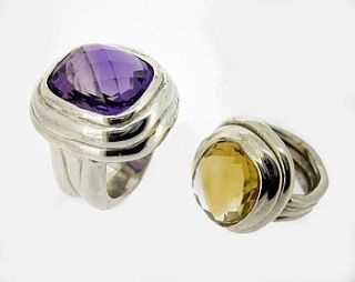 silver amethyst cocktail ring by will bishop jewellery design