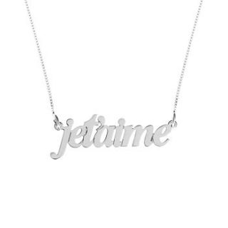 je t'aime necklace by anna lou of london