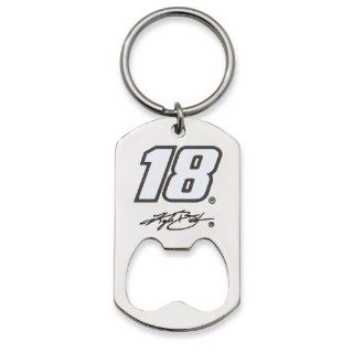 #18 Kyle Busch Stainless Steel Signature Bottle Opener Dog Tag Key Chain Jewelry