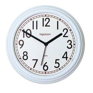 Ingraham Round Cascade Wall Clock, White  