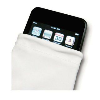 Green Onions Supply Premium Micro Fiber Protective Polishing Pouch for iPod, iPhone and Other Digital Device (White)   Players & Accessories