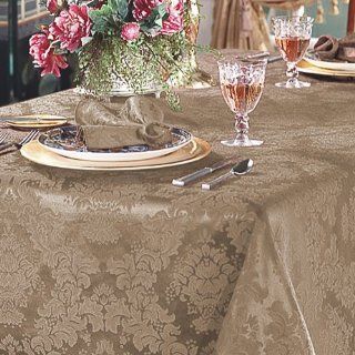 Benson Mills Vienna Classical Damask Fabric Tablecloth, Antique, 70 Inch Round  