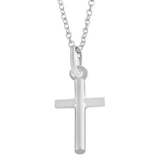 Fremada Sterling Silver 26 mm Tube Cross Necklace (16 inch) Fremada Sterling Silver Necklaces