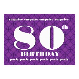 80th SURPRISE Birthday Big Bold and Geometric Custom Invitations