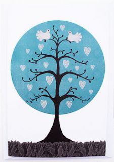 blank dove tree card by pomegranate prints