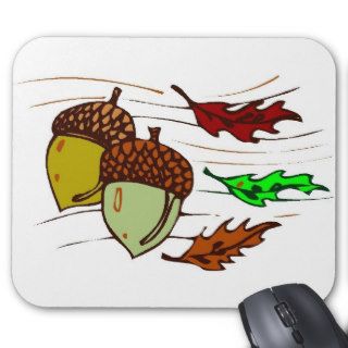 Acorns And Leaves Mouse Pads
