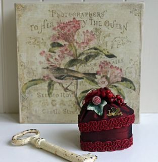 vintage winter wedding heart box by claryce design