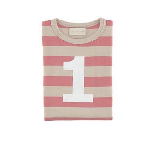 age/ number kids t shirt posy pink & sand by bob & blossom ltd