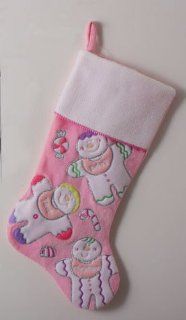 20.5" Pink Fleece Cuffed Baby's First Christmas Stocking  