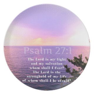 Psalm 271 INSPIRATIONAL BIBLE VERSE Dinner Plates