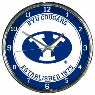 NCAA BYU Cougars Chrome Clock  Sports Fan Alarm Clocks  Sports & Outdoors