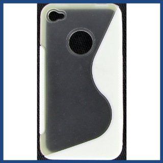 Apple iPhone 4S/ CDMA/ 4 White S Shape TPU + PC Case Skin Case Cell Phones & Accessories