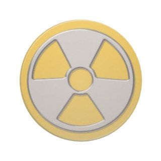 Cool Metallic Radioactive Radiation Symbol Beverage Coasters