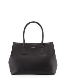 Paper Moon Saffiano Pleated Tote Bag, Onyx
