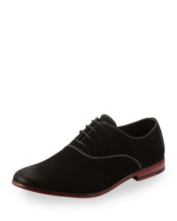 Gill Distressed Suede Lace Up Oxford, Black