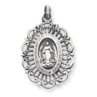 Sterling Silver Antiqued Miraculous Medal Jewelry