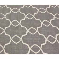 nuLOOM Handmade Flat weave Marrakesh Trellis Gray Wool Area Rug (5' x 8') Nuloom 5x8   6x9 Rugs