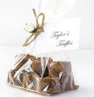 handmade mint chocolate truffles gift bag by taylor's truffles