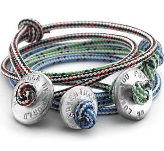 men's rope love bead bracelet by chambers & beau