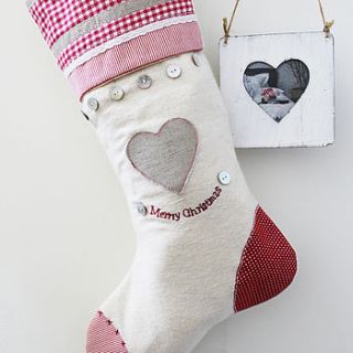 heart merry christmas stocking by lime tree interiors