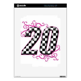 20 checkers flag number iPad 2 decals