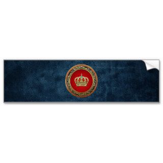 [500] Prince Princess King Queen Crown [Belg.Gold] Bumper Stickers