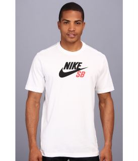 Nike SB Dri FIT Icon Logo Tee Mens Short Sleeve Pullover (White)