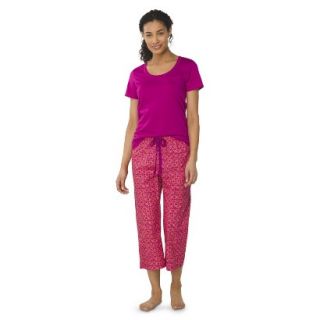 Gilligan & OMalley Womens Tee Shirt/Crop Pajama Set   Springtime Pink XXL