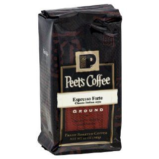 Peets Coffee, Coffee Ground Espresso Fort, 12 Ounce (6 Pack)  Grocery & Gourmet Food