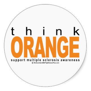 Multiple Sclerosis THINK Orange Sticker
