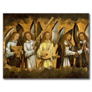 Five Angels Playing Musical Instruments Post Cards