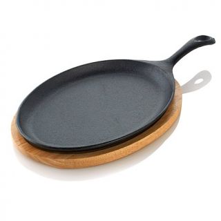 Cast Iron Fajita Skillet with Wood Base