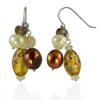 Imperial Pearls Cultured Pearl, Citrine and Glass Bead Cluster Sterling Silver
