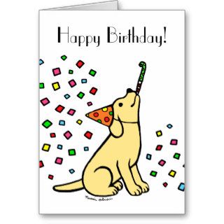 Birthday Yellow Labrador Cartoon Cards