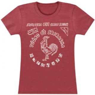 Sriracha Tuong Ot Sriracha Bottle Label Girls Jr Soft Tee Large Music Fan T Shirts Clothing