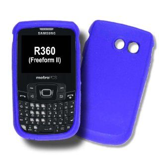 Samsung R360 Freeform II Silicone Skin Case   Blue Cell Phones & Accessories