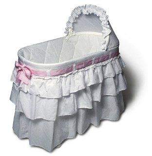 Burlington Baby Full Skirt Bassinet Liner with Ribbons, White  Baby