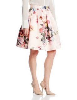 Ted Baker Women's Flowtii Floral Print Full Skirt, Nude Pink, 1