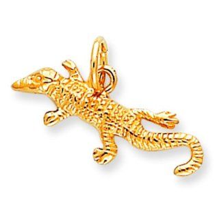 10K Yellow Gold Alligator Charm Polished Jewelry Jewelry
