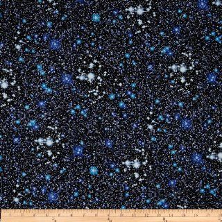 Kanvas Cosmos Night Sky Metallic Black/Blue Fabric