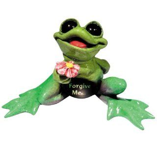 Kitty's Critters 8252 Frogive Me Frog Holding Flower, Blinks when Tipped, 2 1/2 Inch Tall, Multi Colored   Collectible Figurines
