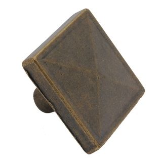 Gliderite 1.125 inch Antique Brass Classic Square Pyramid Cabinet Knobs (pack Of 10)