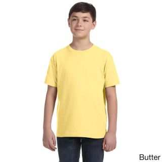 Lat Youth Fine Jersey T shirt Yellow Size M (10 12)